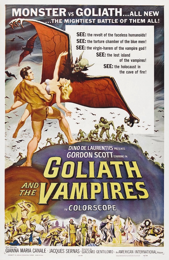 Goliath and the Vampires Italian movie poster, 1961