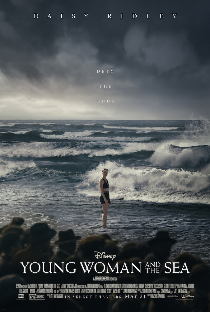 Young Woman and the Sea movie poster starring Daisy Ridley