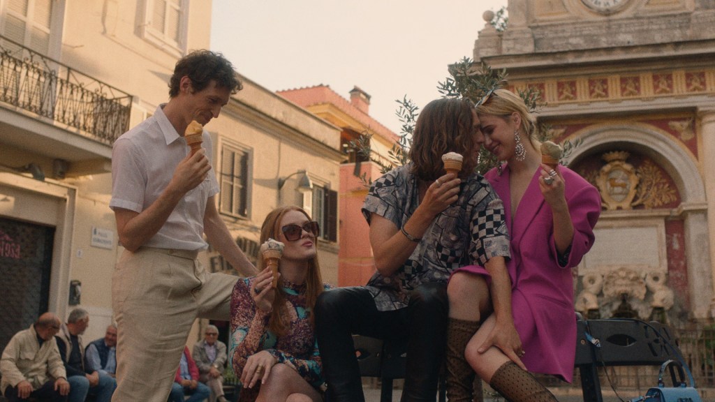 Electra starring Daryl Wein, Abigail Cowen, Jack Farthing, Maria Bakalova, and some yummy gelato