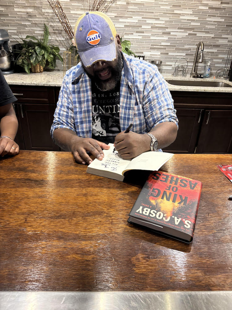 Author S.A. Cosby at a Juneteenth signing. Photo by Joe Kucharski.