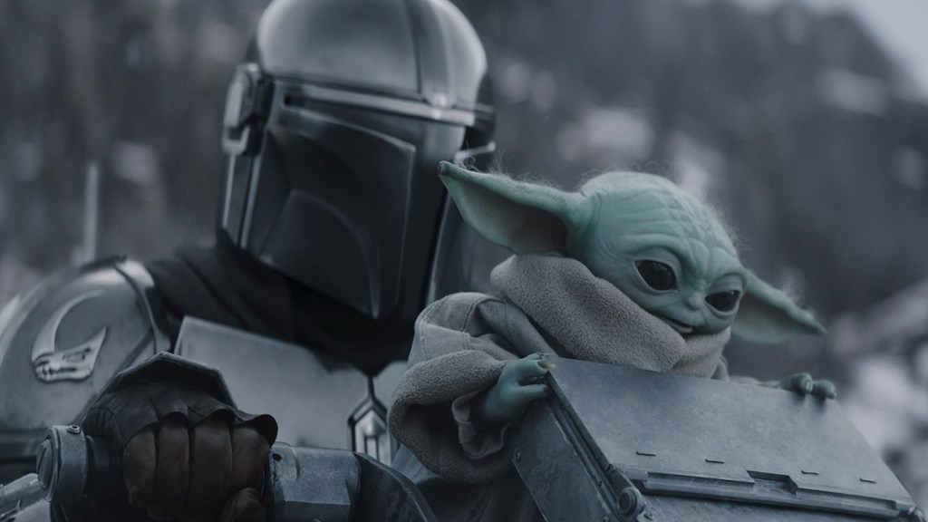 Mandalorian and Grogu from the Star Wars movie