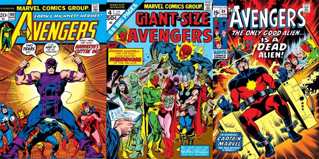 Avengers comics from Marvel in the 1970s
